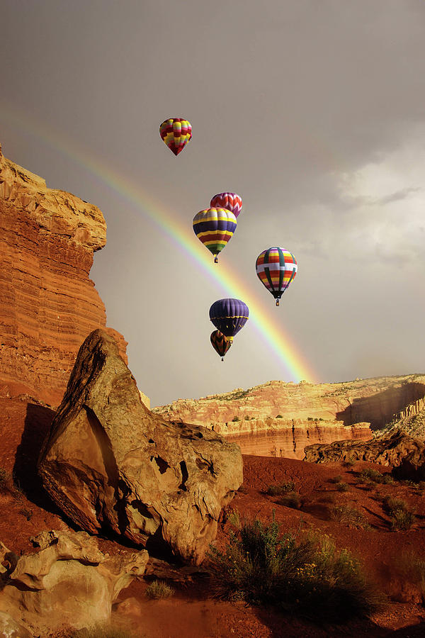 travel hot air balloons over sunset cliffs