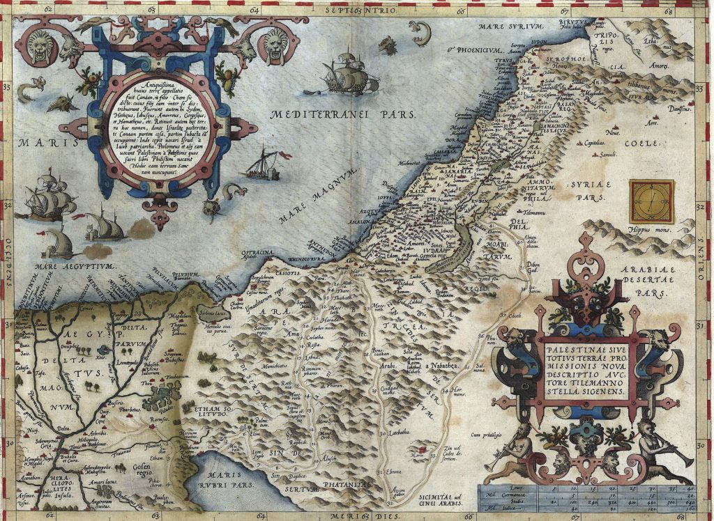 Antique Map of Egypt and Palestine vintage chart by Abraham Ortelius, circa 1570
vintage maps
